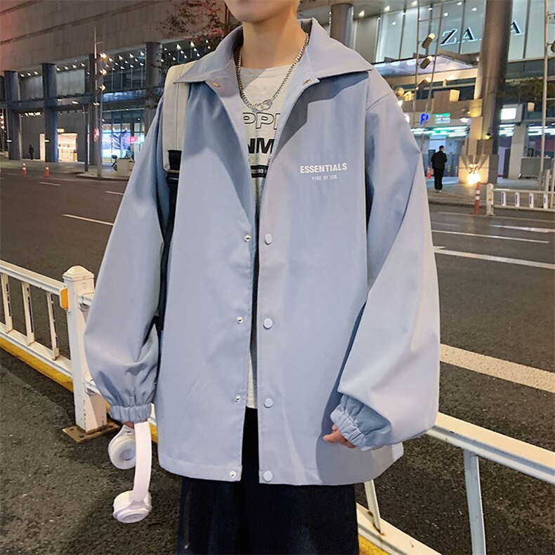 2024春秋新款大码港风反光ES字母教练休闲夹克男装外套JK1606-P55,男装夹克,星座508（原C305）