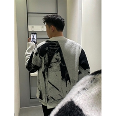 706-1-CKS241-P75秋季美式复古提花拉链针织衫男毛衣开衫外套，男装针织衫/毛衣，星座706-1