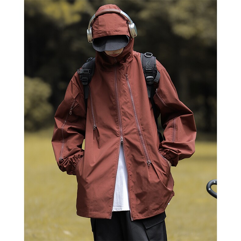 美式冲锋衣夹克男韩版潮拉链连帽2023秋冬季新款ins外套W5092-P47,男装夹克,星座412-3