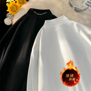 280克保暖针织衫德绒美式纯色加绒加厚长袖卫衣打底T恤 DR07特P28图片