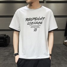 TX31-P30短袖T恤男2021新款夏季字母印花宽松纯棉男士，男装T恤，电商D310（原电商305）