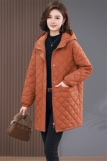 时尚显瘦中长款棉服女保暖轻薄羽绒棉外套冬季新款韩版宽松大码女装棉衣，女装棉衣/棉服，韩派