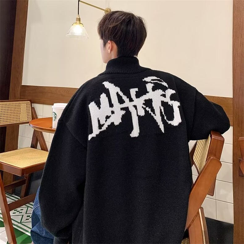 秋冬季字母提花针织开衫拉链毛衣外套HM242P53,男装针织衫/毛衣,星座1116-2