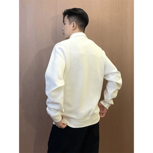 抖音得物高品质二开230克精梳珠地光版纯色宽松长袖T恤翻领POLO衫图片