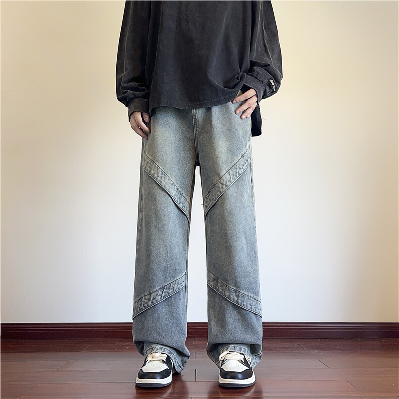 2025秋季新款美式高街复古水洗直筒牛仔裤B315-K24277-p55控78,男装牛仔裤,电商B315