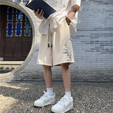新中式夏季新款风竹叶刺绣短裤五分裤B315-K24068-特p30控58，男装休闲裤，电商B315