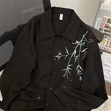 垂感刺绣新中式衬衫长袖春季2024新款LC08P40，男装衬衫，星座1116-2