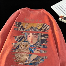 美式潮牌重磅水洗做旧圆领卫衣力推大码男XZ517A-BK15523-p58，男装卫衣，星座517A
