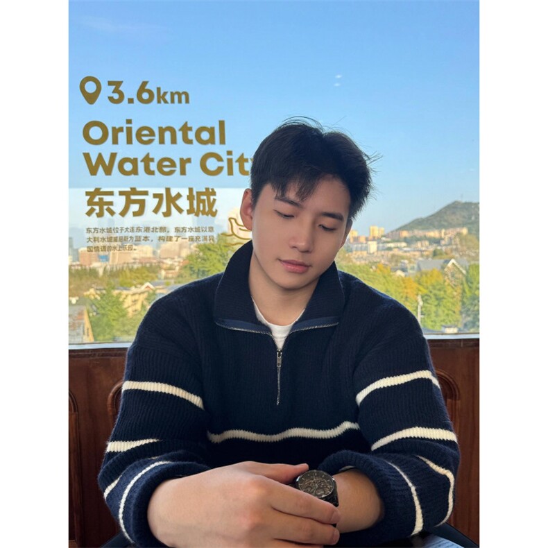 网络图现货复古日毛系衣慵懒风bf软糯套头拉链针织衫J5007-P46,男装针织衫/毛衣,星座715-7