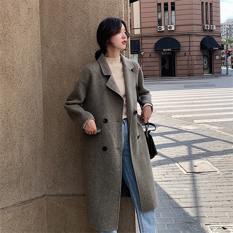 8511B-823  2021季秋新款中长款毛呢外套女图片