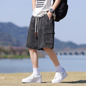 M-8XL 夏季宽松大码牛仔工装短裤五分裤XZ109-K2301-TP45图片