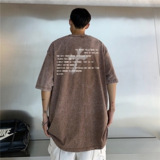 2026夏季新款美式高街水洗做旧印花圆领宽松半袖T恤D277P43，男装T恤，电商A335-1（原A458）