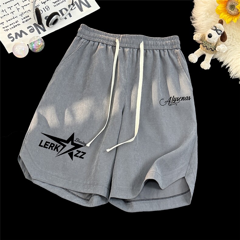 毛毯24夏款麂皮绒字母印花短裤DK66002P25控38，男装牛仔裤，电商A268A