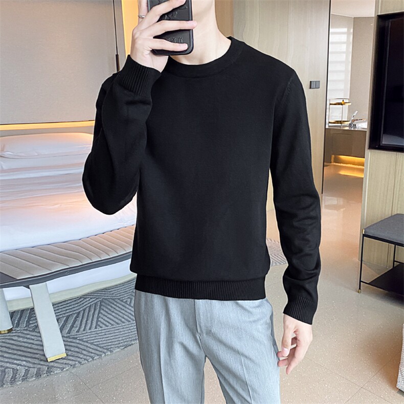 纯色圆领毛衣男生针织衫套头打底衫MY630-P35,男装T恤,星座1012-1