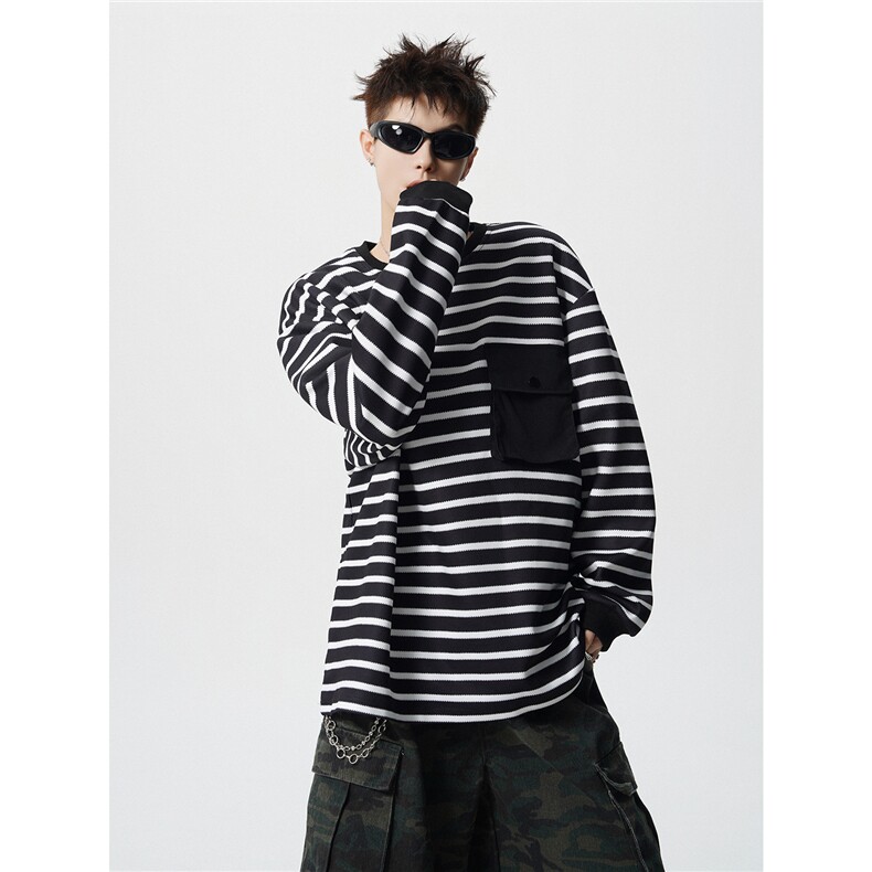 TWY19特P45控88圆领条纹polo圆领情侣卫衣宽松外套男100聚酯,女装短外套,电商B370