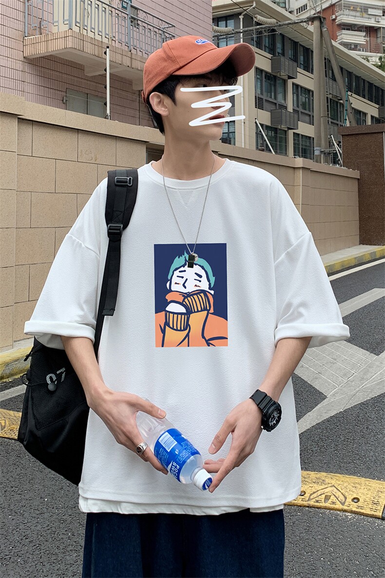 Q11042-P30春夏季七分袖t恤男大码五分袖男短袖中袖,男装T恤,电商A040