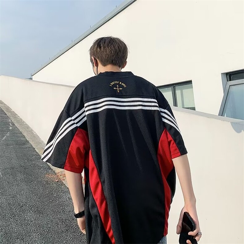 牌夏季潮流男标准青春流行T恤五分袖城市风貌新款日常V领L03P32,男装T恤,星座1116-2