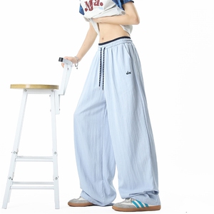 宽松直筒透气裤拼接款凉爽防晒冰丝裤08XZ211-1-K2539-P55 控78图片
