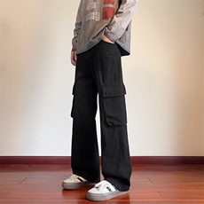 现货美式复古水洗裤子男秋季新款微喇工装牛仔裤-A2188TP55控88，男装牛仔裤，电商B241