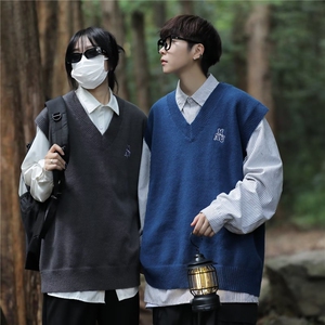 毛衣情侣针织马甲背心春秋新款男女针织衫M3113 P40图片
