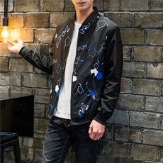 2021春新款大码夹克男加肥加大外套胖子宽松上衣潮JK803-1款P70，男装夹克，星座802