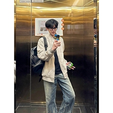 HY225-P70仿麂皮绒立领夹克男女潮牌情侣装春秋季休闲，男装夹克，电商B323A