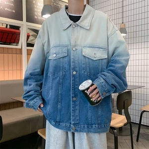 渐变水洗牛仔外套男秋季高街ins港风上衣潮牌工装夹克 W6064-P63图片