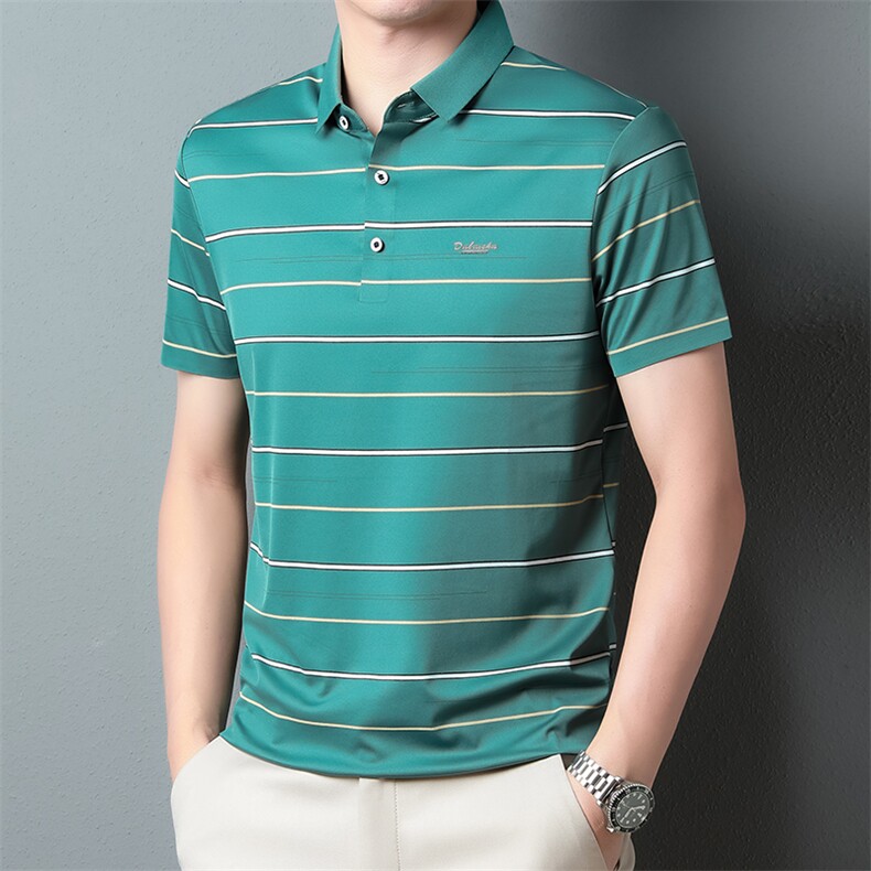新款polo衫男士T恤男装短袖翻领夏季冰丝商务宽松休闲PL2320-P68,男装Polo衫,星座1105-3