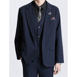 西装套装男士帅气青少年商务休闲新郎结婚礼西服三件套 TZ01图片