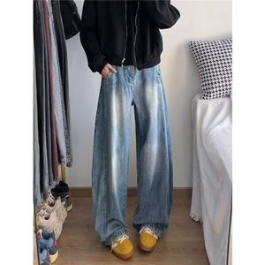 弯刀裤男美式高街复古宽松休闲裤小众廓形解构牛仔裤子RK2402-P53图片
