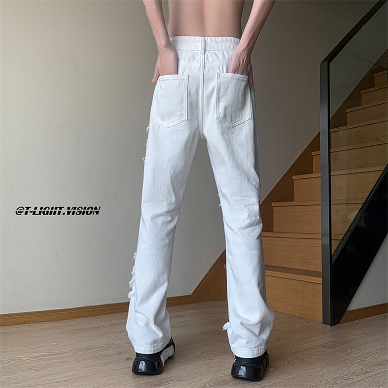 B221美式ins高街暗黑小众情侣个性款休闲牛仔裤LK23051-P65控88,男装牛仔裤,电商B221