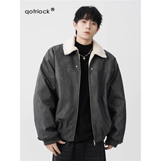 1506-1/MK8181/P76PU皮羊羔绒夹克棉服男女冬季保暖翻领棉衣，男装夹克，星座1506-1