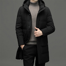 BNA2197钱塘2020-2冬季厚款中年男士有帽商务休闲新款羽绒服P330，男装羽绒服，钱塘207-2