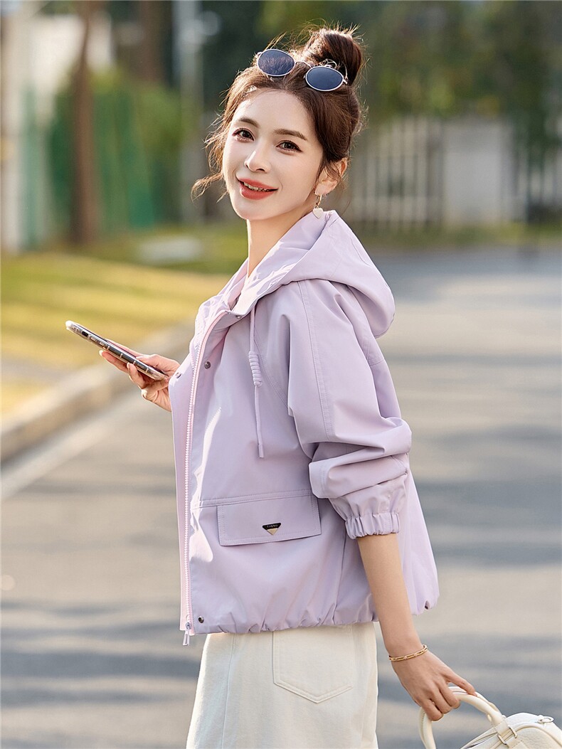 现货！现货12026年春秋新款时尚休闲风短款外套女,女装短外套,以桐