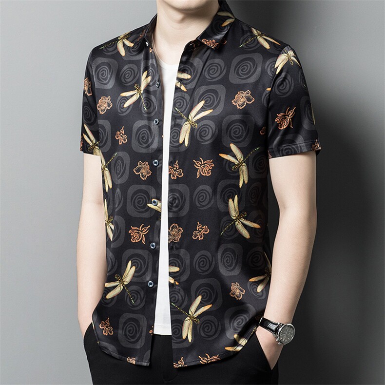 GBN6631男士2023夏季新款短袖衬衫打底衫商务休闲男装P265，男装衬衫，电商B360