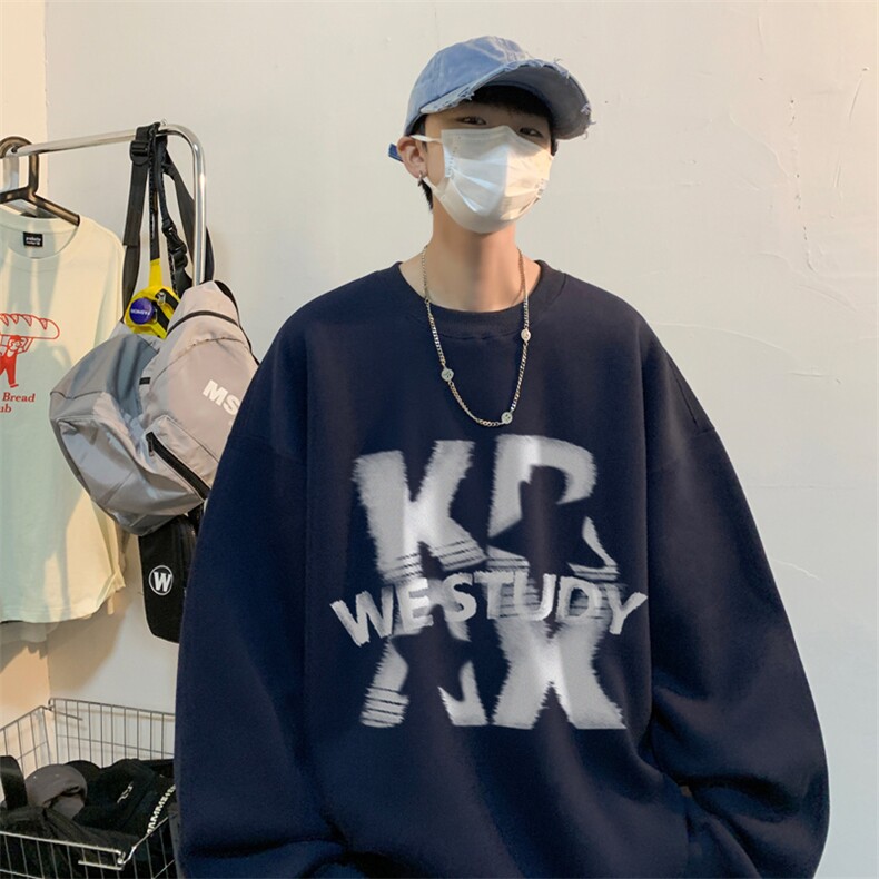 ！ 圆领卫衣男装港风长袖T恤男外套男WY155-P28图片