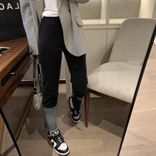 渐变九分牛仔裤，女装牛仔裤，XTZ style