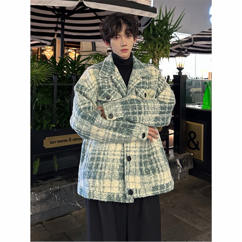 秋季新款男士格子夹克韩版简约外套上衣服A071-JK111-P125,男装夹克,电商A071