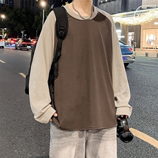 美式圆领卫衣男春秋季潮流宽松撞色插肩长袖外套WY0321-P35，女装短外套，星座308B-2