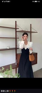 拼接韩板连衣裙图片