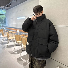 潮牌假两件棉服男冬季潮流工装棉衣男款2024新款男士冬装外套Y18，男装棉衣，星座506