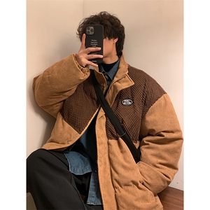 灯芯绒棉袄厚外套港风日系棉衣纯色棉服大码1016-1 W62 P118 K158图片