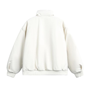 网图 羊羔毛毛领棉服派克服男女冬季2025新款立领工装棉衣外套P78图片