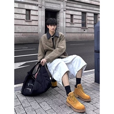 美式复古水洗翻领外套男春秋潮牌cleanfit短款痞帅工装夹克，男装夹克，四季星座505