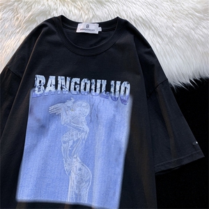 T恤潮流圆领男港风印花2026新款百搭休闲DS-B299-5123-P45控69图片