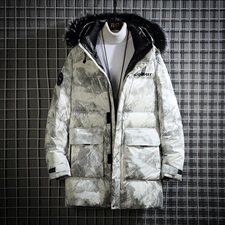 90白鹅绒秋冬季精品羽绒服男士大码中长款上衣保暖外套Y7806p380，男装羽绒服，电商A073