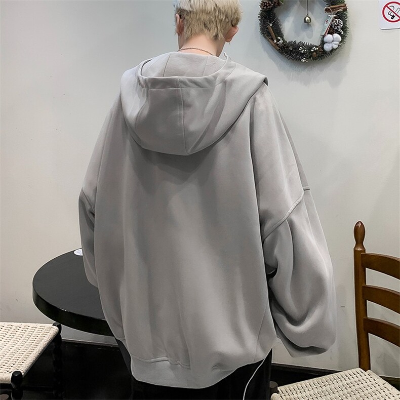 美式街头拉链连帽开衫卫衣女秋冬季2024宽松INS灰色外套WB291-P53,男装卫衣,星座412-3