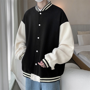 摇粒绒棒球服男大码开衫卫衣男夹克 BF86099-P65图片