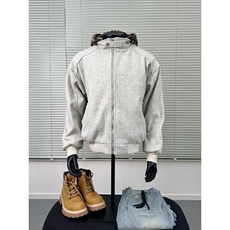 【有货】8912LL-特P85假两件格子连帽开衫卫衣男加厚毛呢外套，男装卫衣，星座1007（原301D）