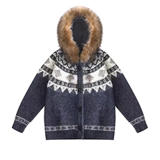 重磅北极绒座山雕大毛毛领毛衣外套冬美式复古休闲慵懒风针织开衫，男装针织衫/毛衣，电商A486